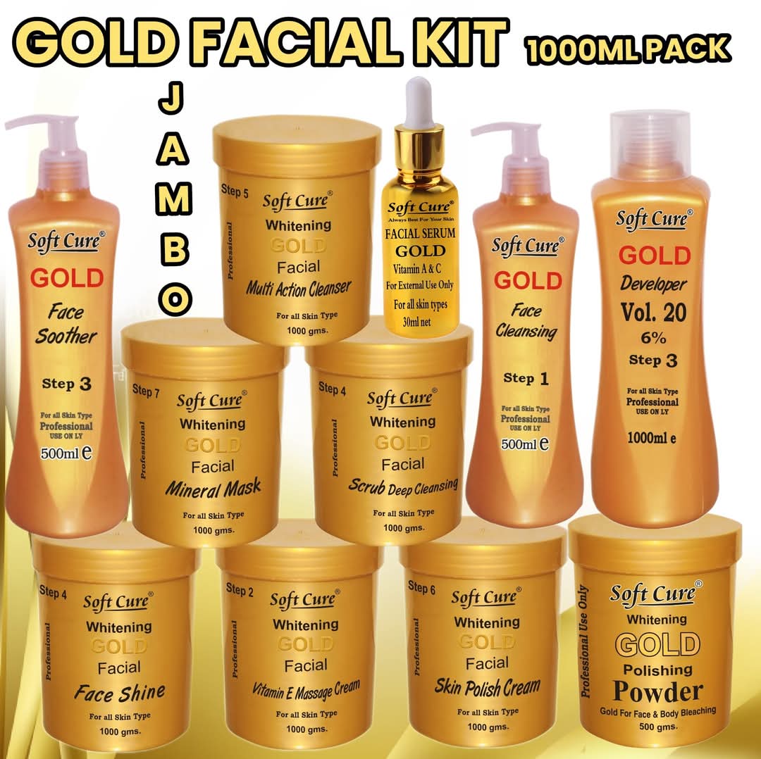 Soft Cure Gold Facial JUMBO Kit – 11 Pcs (1000ml Pack)