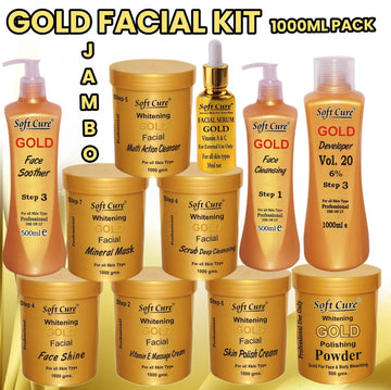 Soft Cure Gold Facial JUMBO Kit – 11 Pcs (1000ml Pack)
