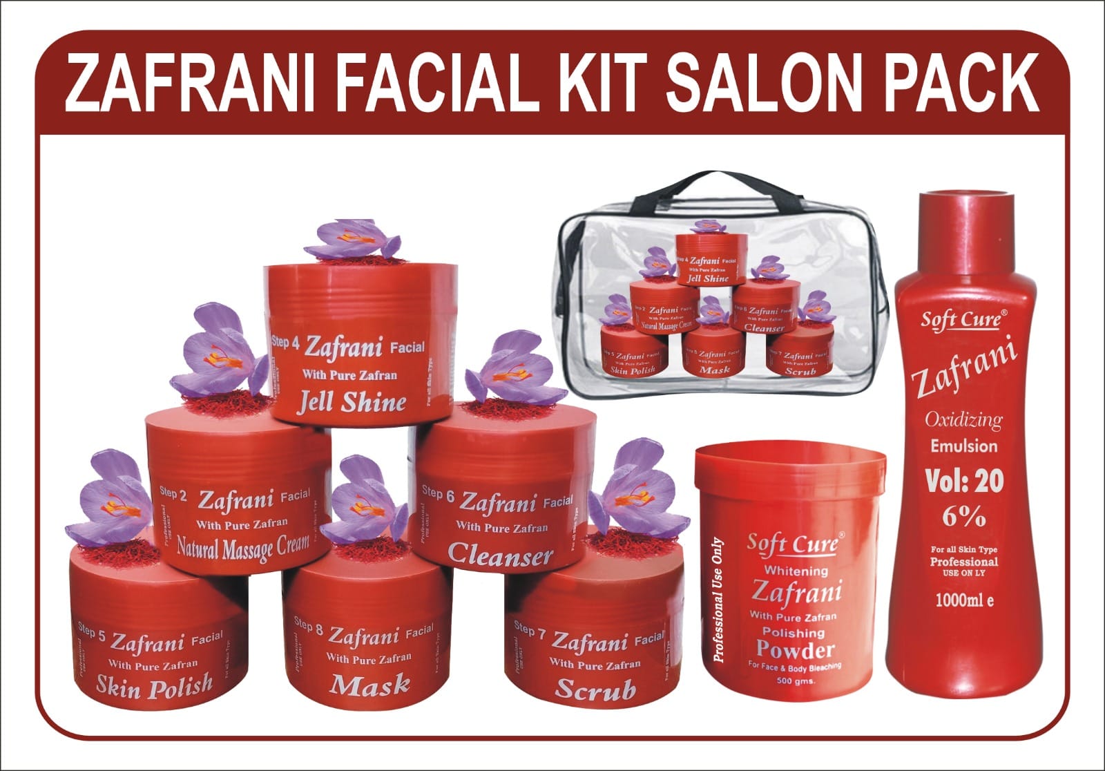 Zafran Glow & Brightening Facial Kit – 9 Pcs